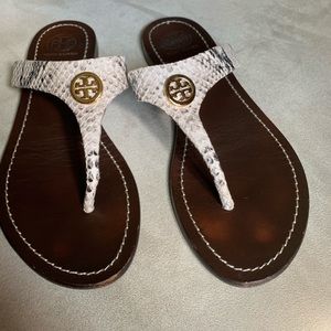 TORY BURCH snakeskin thong sandals